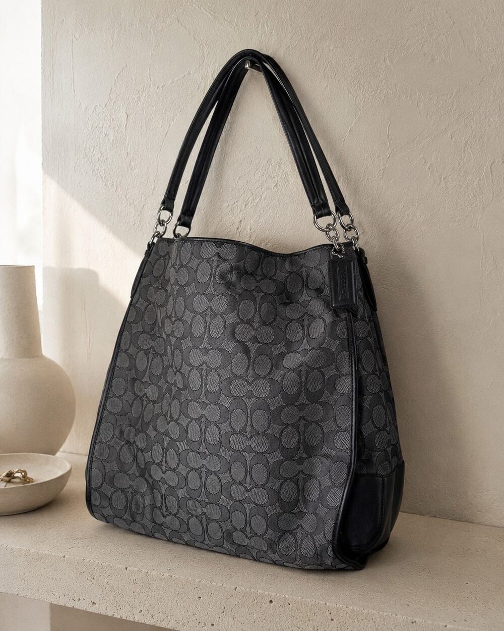 Coach Phoebe Signature C Shoulder Bag in Black